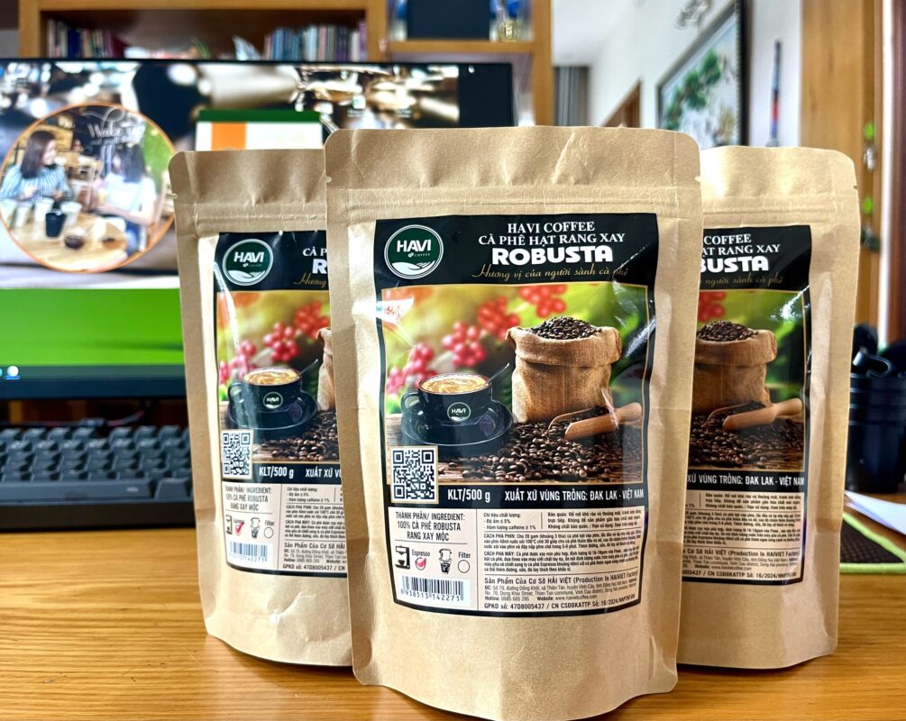HẠT CÀ PHÊ RANG XAY ROBUSTA Túi 500g